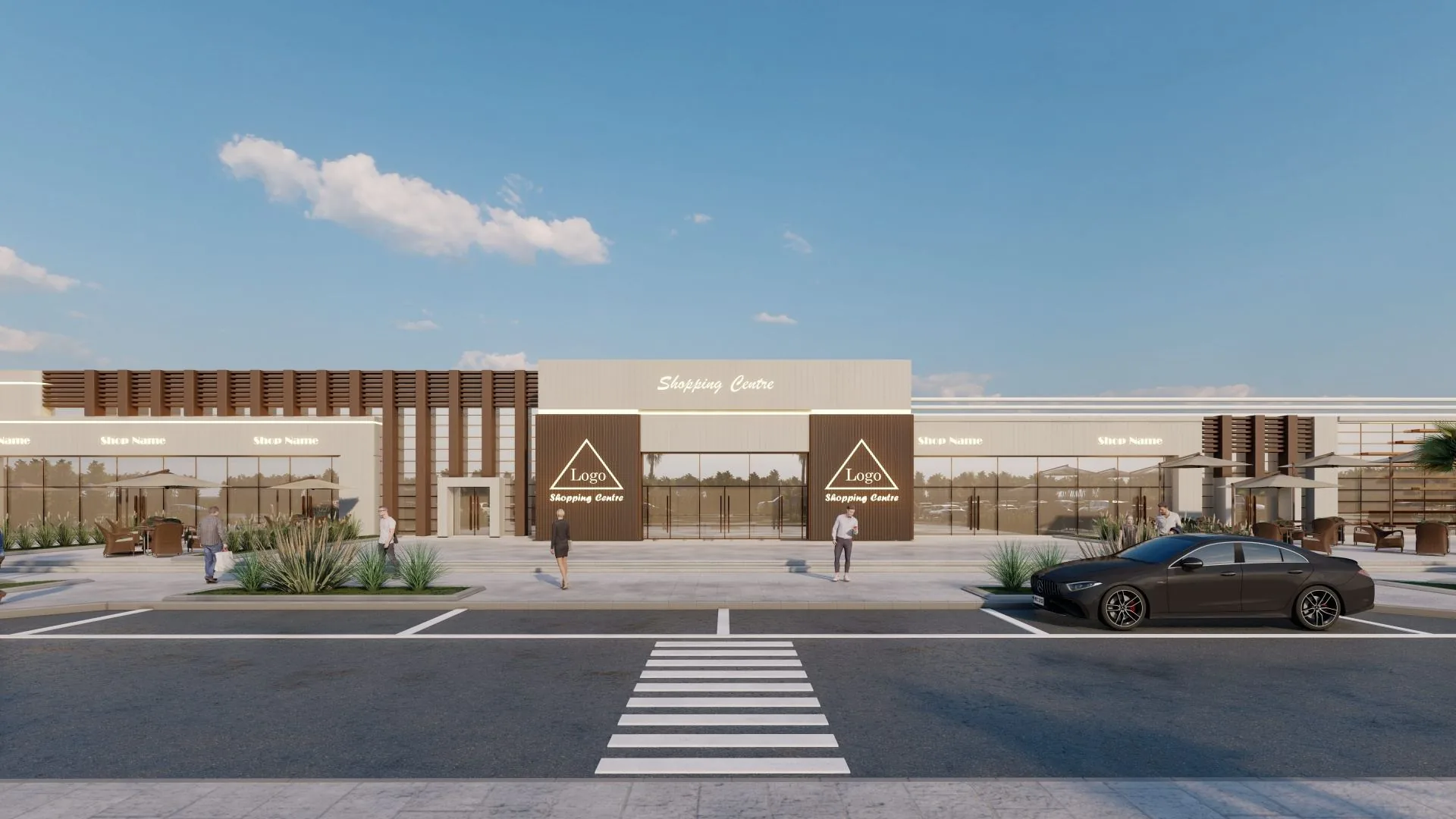 Mizn Avenue retail centre Abu Dhabi — A signed supermarket and a signed fitness anchor, built for daily visits.