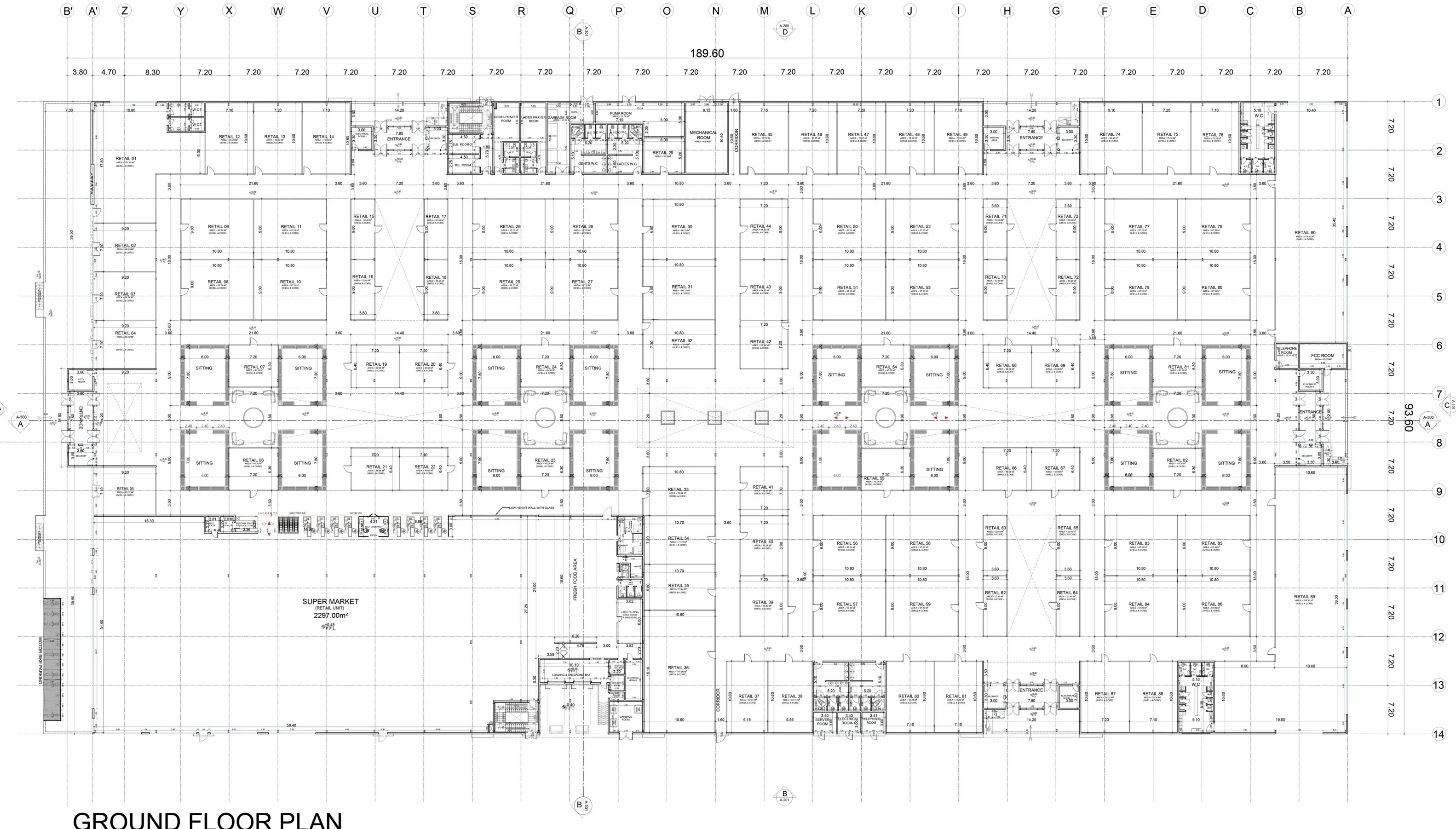 Mizn Avenue ground floor plan — 90 retail units, Al Mizn 4, Abu Dhabi